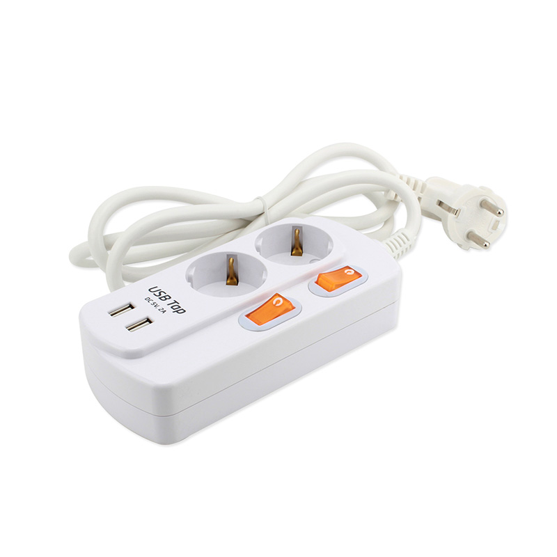 1,5m 2 pontos de venda Socket Socket com 2 portas USB e 2 interruptor individual 1,5m 2 pontos de venda Socket Socket com 2 portas USB e 2 interruptor individual