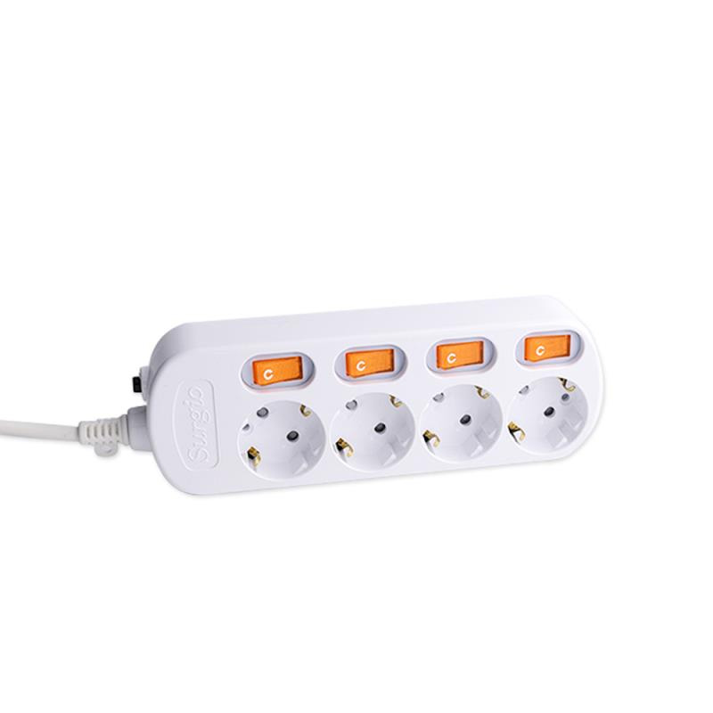 220V-2550V 4 Soletes da UE da UE com interruptor independente 220V-2550V 4 Soletes da UE da UE com interruptor independente