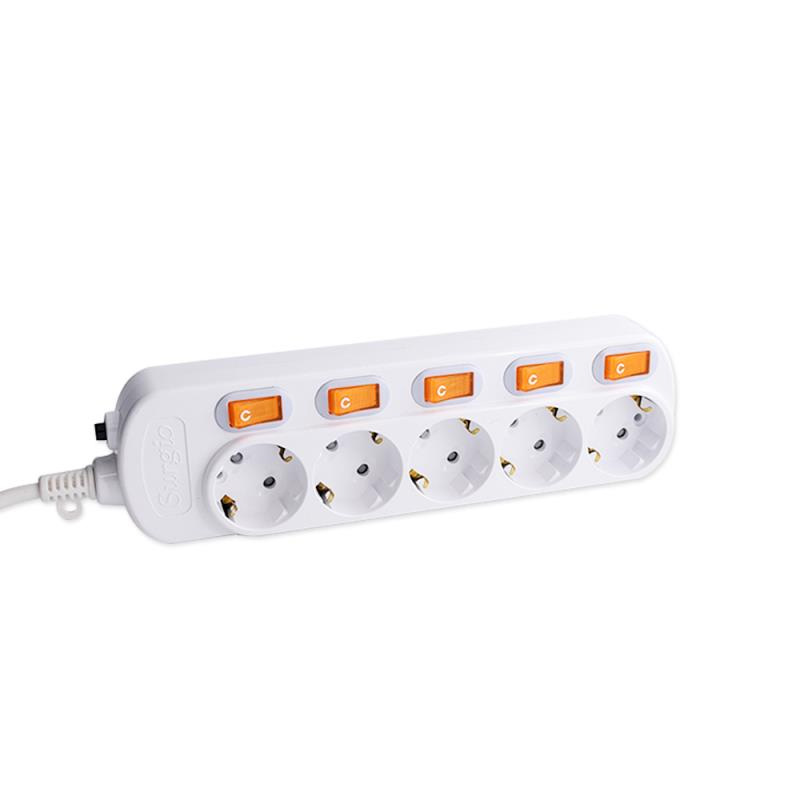 PC Shell 5 Soletes UE Socket Socket com interruptor independente PC Shell 5 Soletes UE Socket Socket com interruptor independente