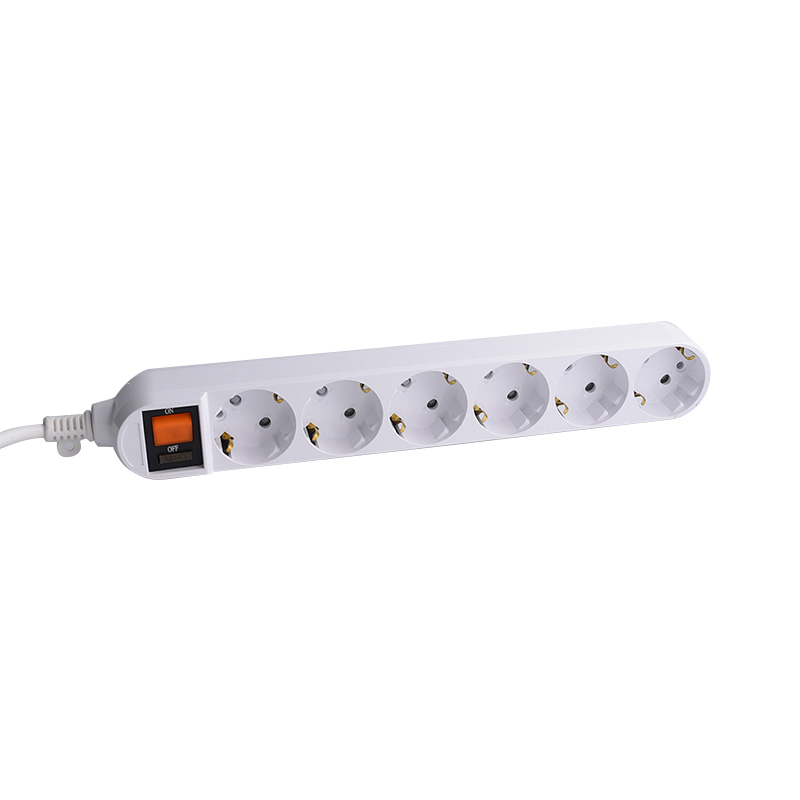 PC Material de extensão longa cabo 6 tomadas da UE Socket PC Material de extensão longa cabo 6 tomadas da UE Socket